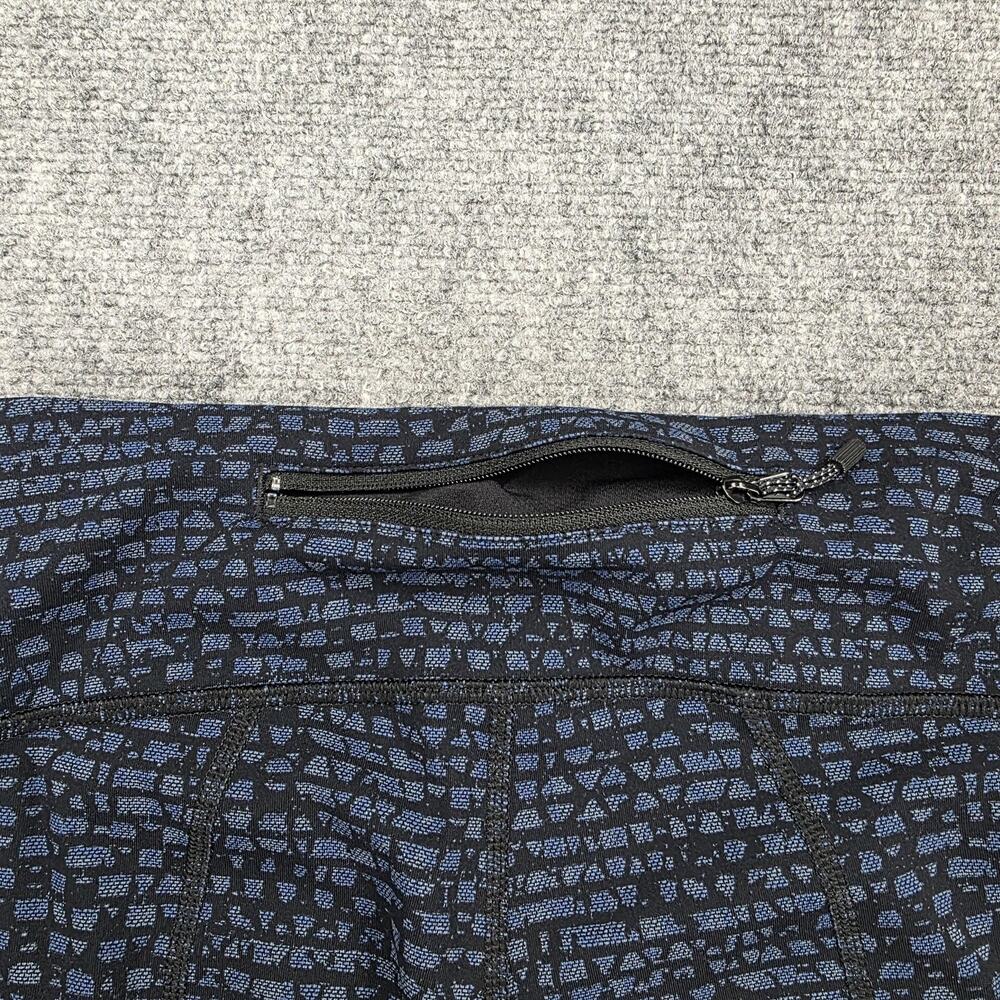 Lululemon Pants Womens 4 Blue Black Geometric Pace Rival Crop Leggings Pocket - Picture 14 of 16